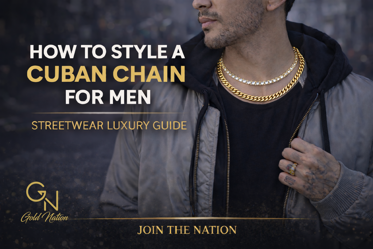how to style a Cuban chain for men streetwear luxury guide gold plated layered chains