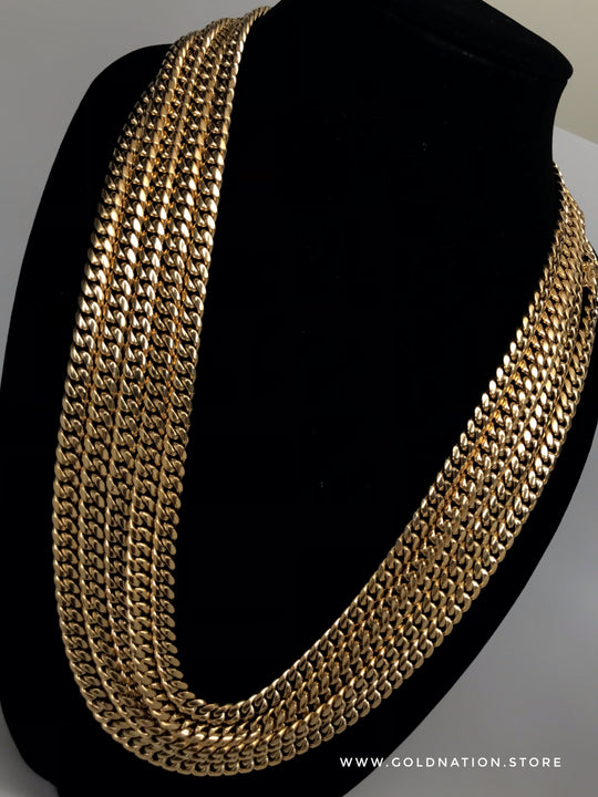 10mm Miami Cuban Link Set Box Lock Necklace Jewelry Set - Gold Nation Store