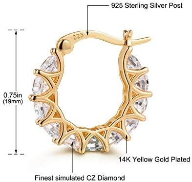 14k Gold Over 925 Silver Hoop Earrings - Gold Nation Store