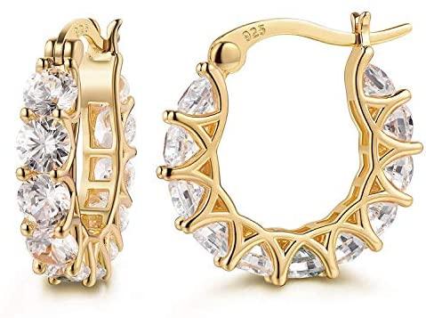 14k Gold Over 925 Silver Hoop Earrings - Gold Nation Store