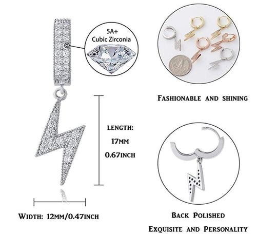 14K Gold Plated Lightning Bolt Earrings