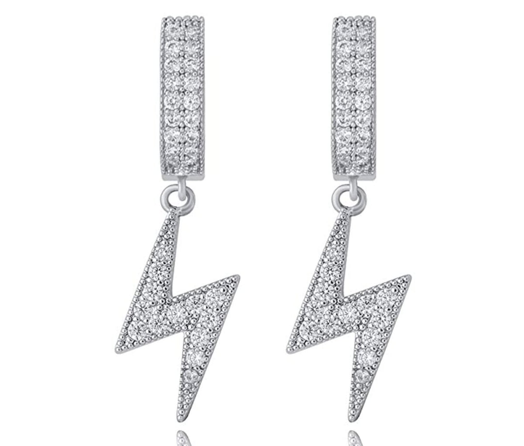 14K Gold Plated Lightning Bolt Earrings - Gold Nation Store