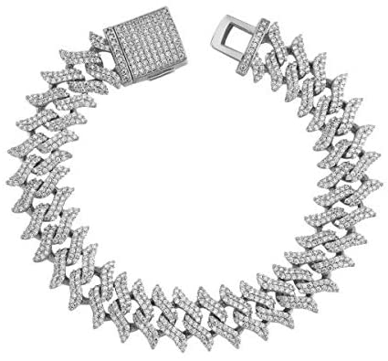 15mm Iced Diamond Spike Miami Cuban Chain Necklaces - Gold Nation Store