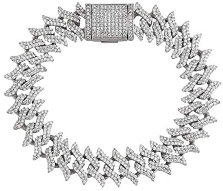 15mm Iced Diamond Spike Miami Cuban Chain Necklaces - Gold Nation Store