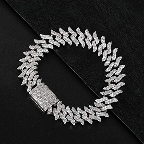 15mm Iced Diamond Spike Miami Cuban Chain Necklaces - Gold Nation Store