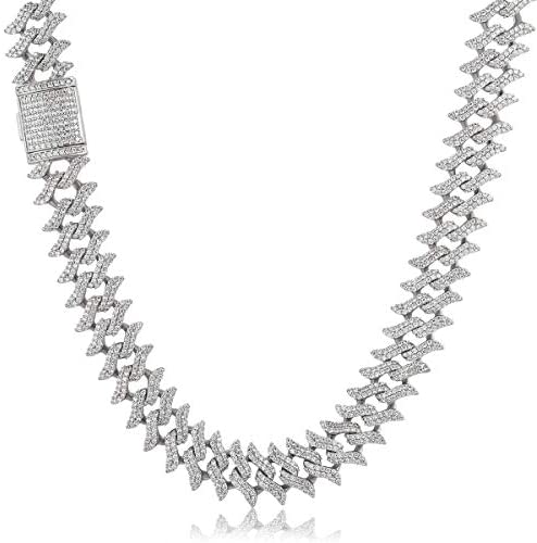15mm Iced Diamond Spike Miami Cuban Chain Necklaces - Gold Nation Store