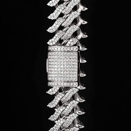 15mm Iced Diamond Spike Miami Cuban Chain Necklaces - Gold Nation Store