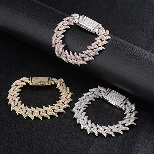 16mm Diamond Spiked Miami Cuban Bracelets - Gold Nation Store