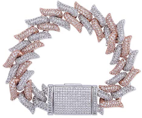 16mm Diamond Spiked Miami Cuban Bracelets - Gold Nation Store
