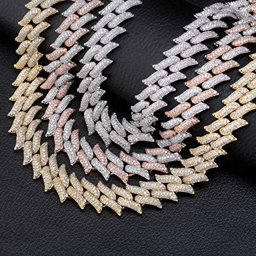 16mm Spiked Miami Cuban Diamond Chain Necklaces - Gold Nation Store