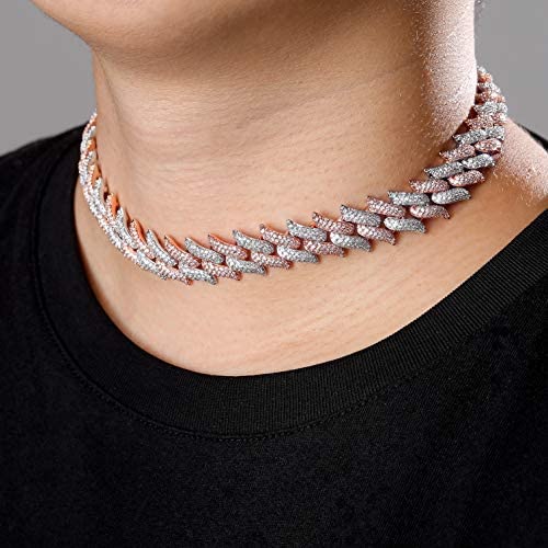 16mm Spiked Miami Cuban Diamond Chain Necklaces - Gold Nation Store