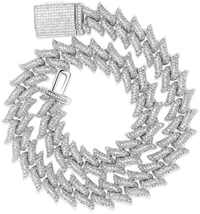 16mm Spiked Miami Cuban Diamond Chain Necklaces - Gold Nation Store
