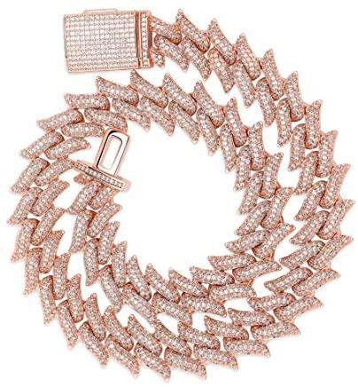 16mm Spiked Miami Cuban Diamond Chain Necklaces - Gold Nation Store