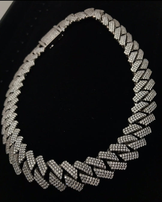 19mm Diamond Prong Link Choker Necklaces - Gold Nation Store