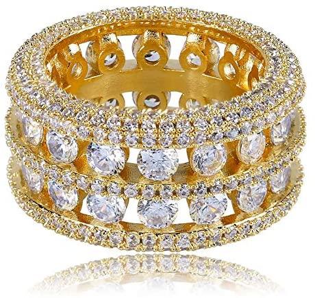 2 Rows Diamond Spaced Rings - Gold Nation Store