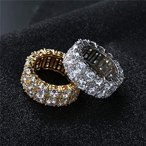 2-Rows Iced Classic Rings - Gold Nation Store