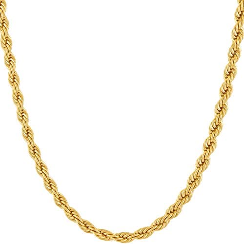 2mm Rope Chain 24k Gold Plated Necklaces - Gold Nation Store