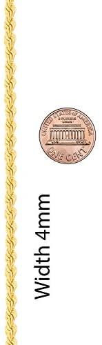 4mm Rope Chain 24k Gold Plated Necklaces - Gold Nation Store