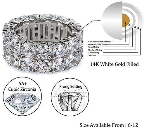 2-Rows Iced Classic Rings - Gold Nation Store