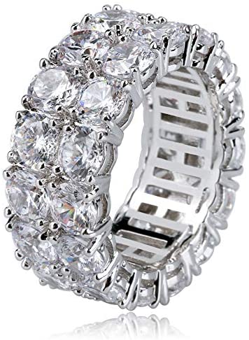 2-Rows Iced Classic Rings - Gold Nation Store