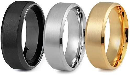 8mm Band Rings - 1 Price 3 Rings! - Gold Nation Store