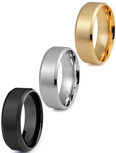 8mm Band Rings - 1 Price 3 Rings! - Gold Nation Store