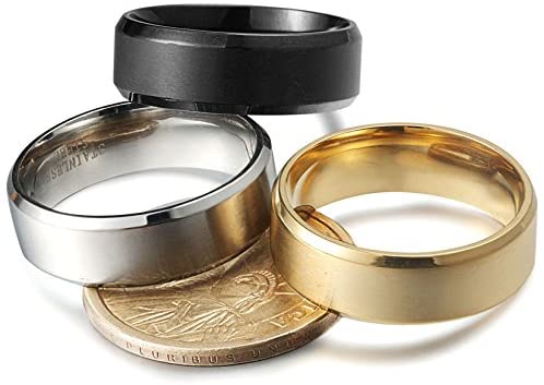 8mm Band Rings - 1 Price 3 Rings! - Gold Nation Store