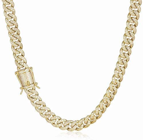 8mm Diamond Cuban Link Necklaces - Gold Nation Store