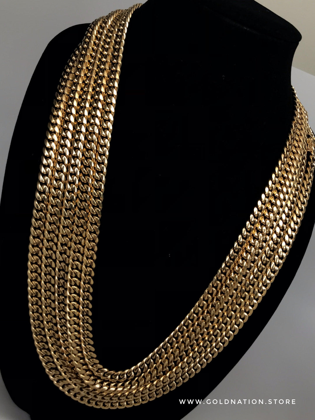 8mm Miami Cuban Link Box Lock Necklace Jewelry Set - Gold Nation Store