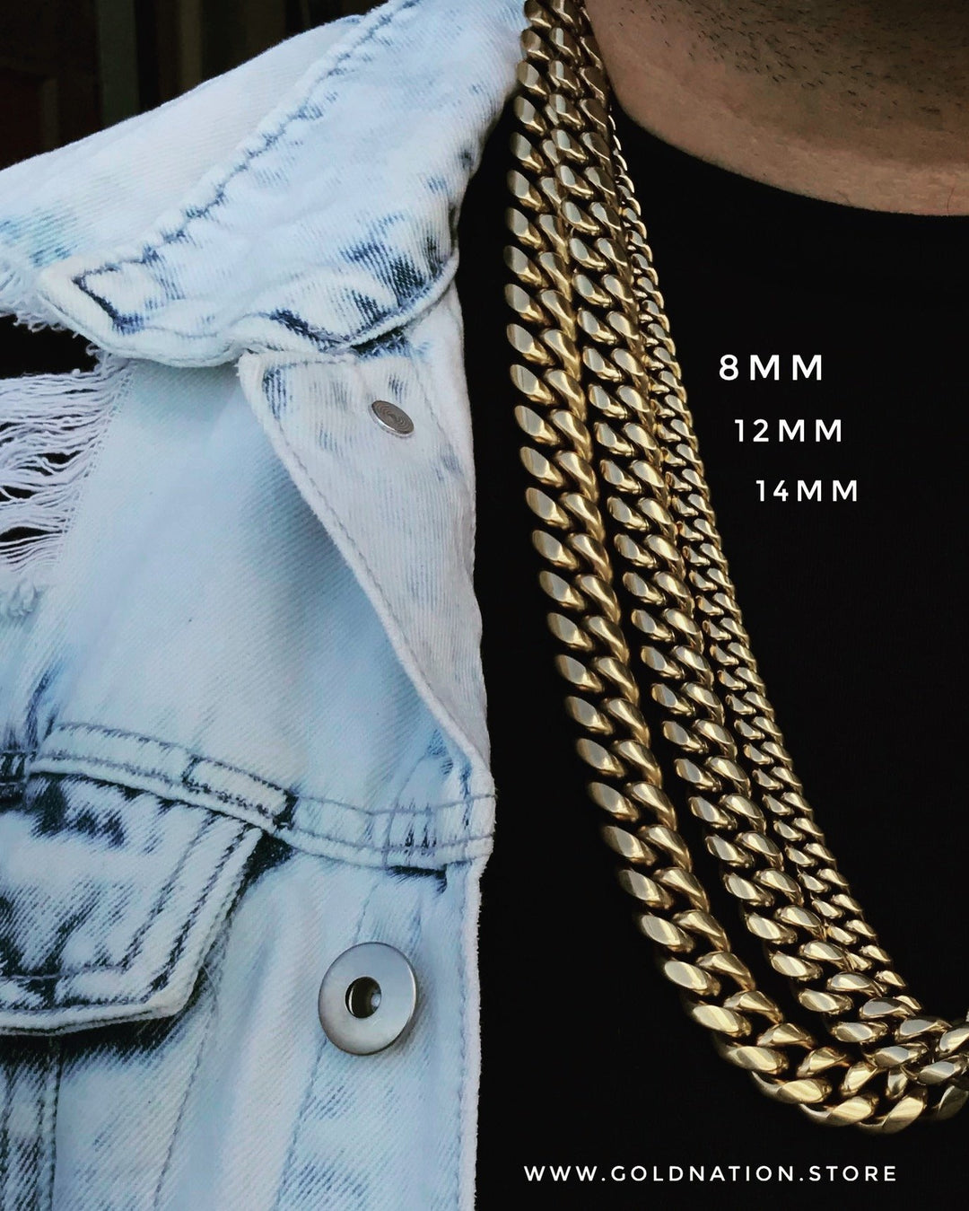 8mm Miami Cuban Link Diamond Lock Jewelry Set - Gold Nation Store