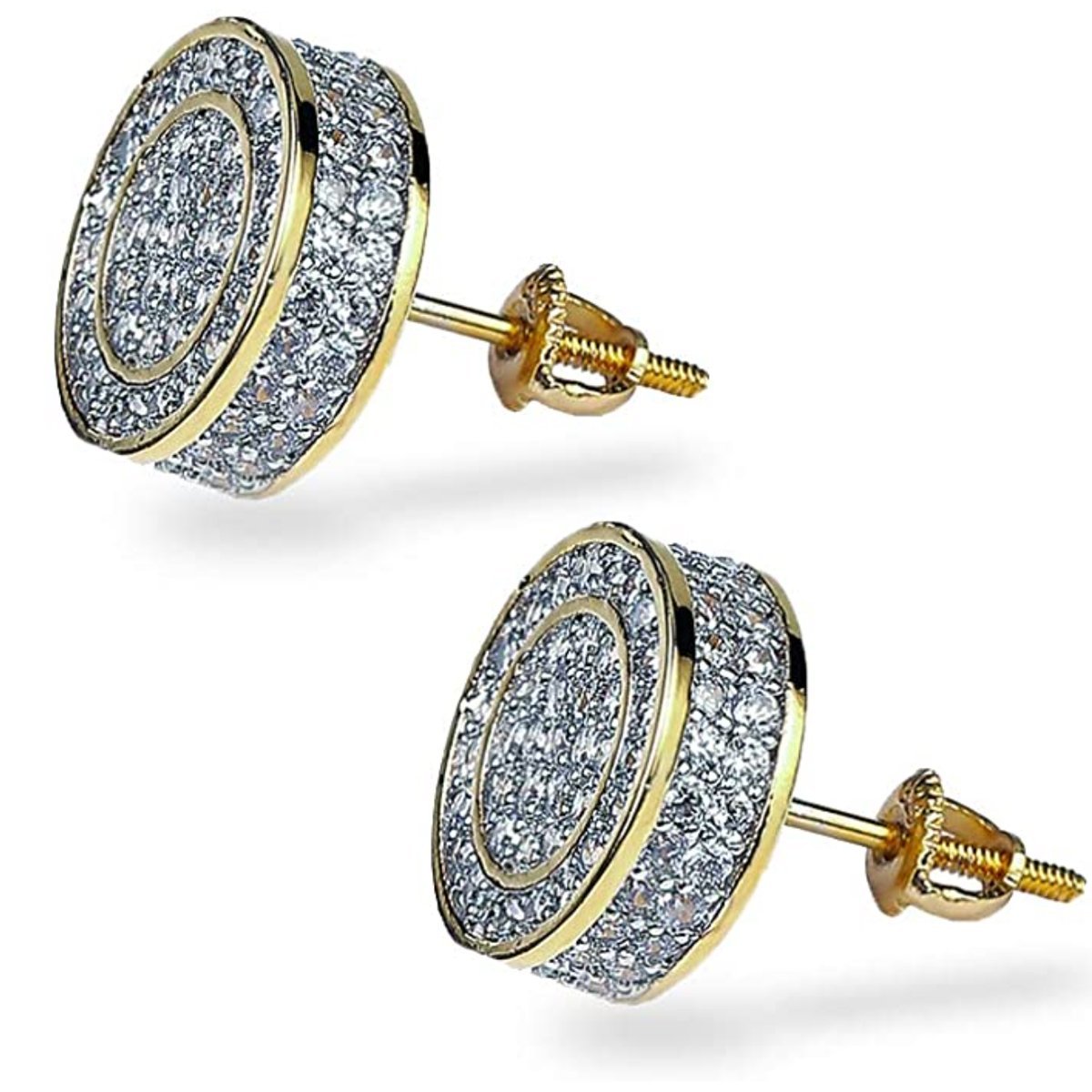 925 Sterling Silver CZ Hypoallergenic Round Earrings - Gold Nation Store