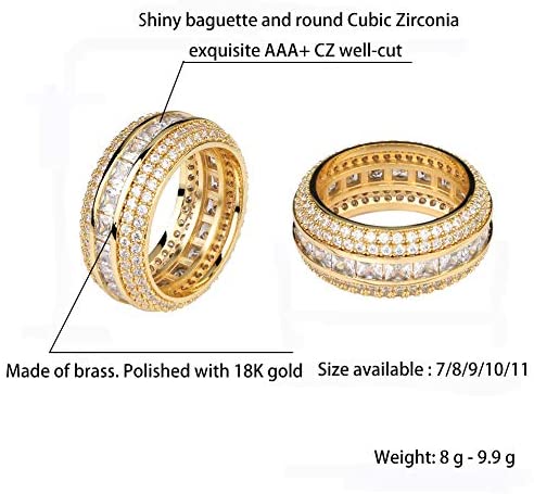 Baguette Iced Rings - Gold Nation Store