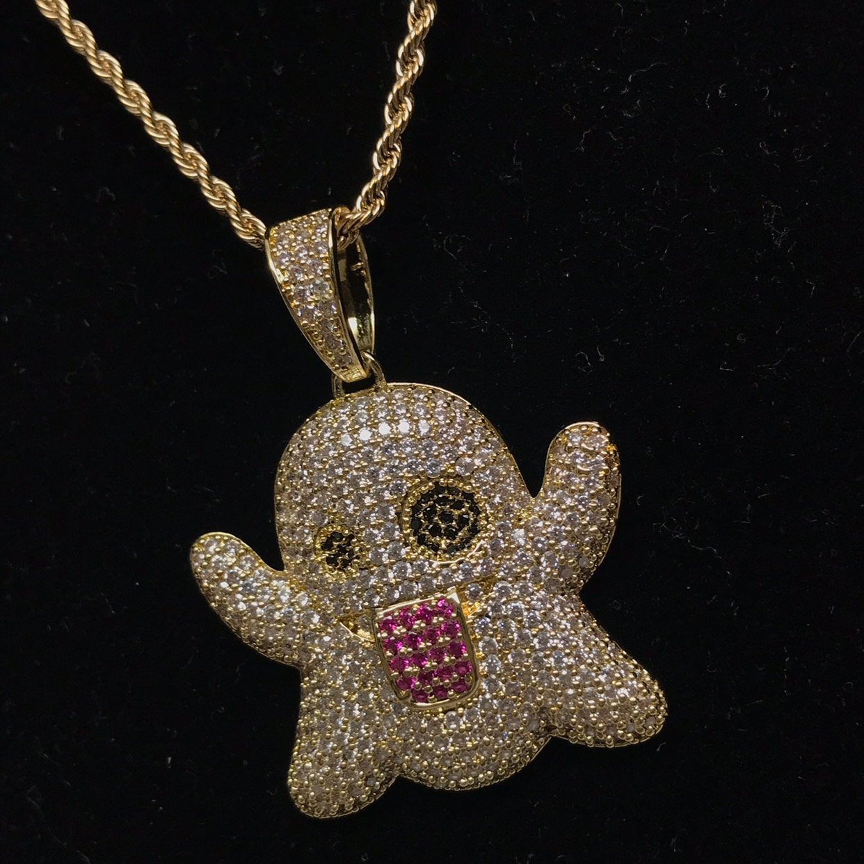 Emoji Ghost Pendants - Gold Nation Store