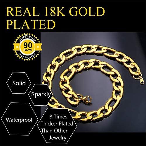 3mm-12mm Figaro - 18K Gold Plated Italian Style Necklace Figaro Jewelry Set - Gold Nation Store