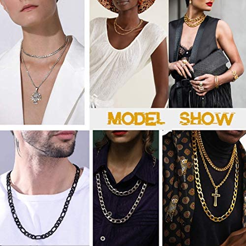 3mm-12mm Figaro - 18K Gold Plated Italian Style Necklace Figaro Jewelry Set - Gold Nation Store