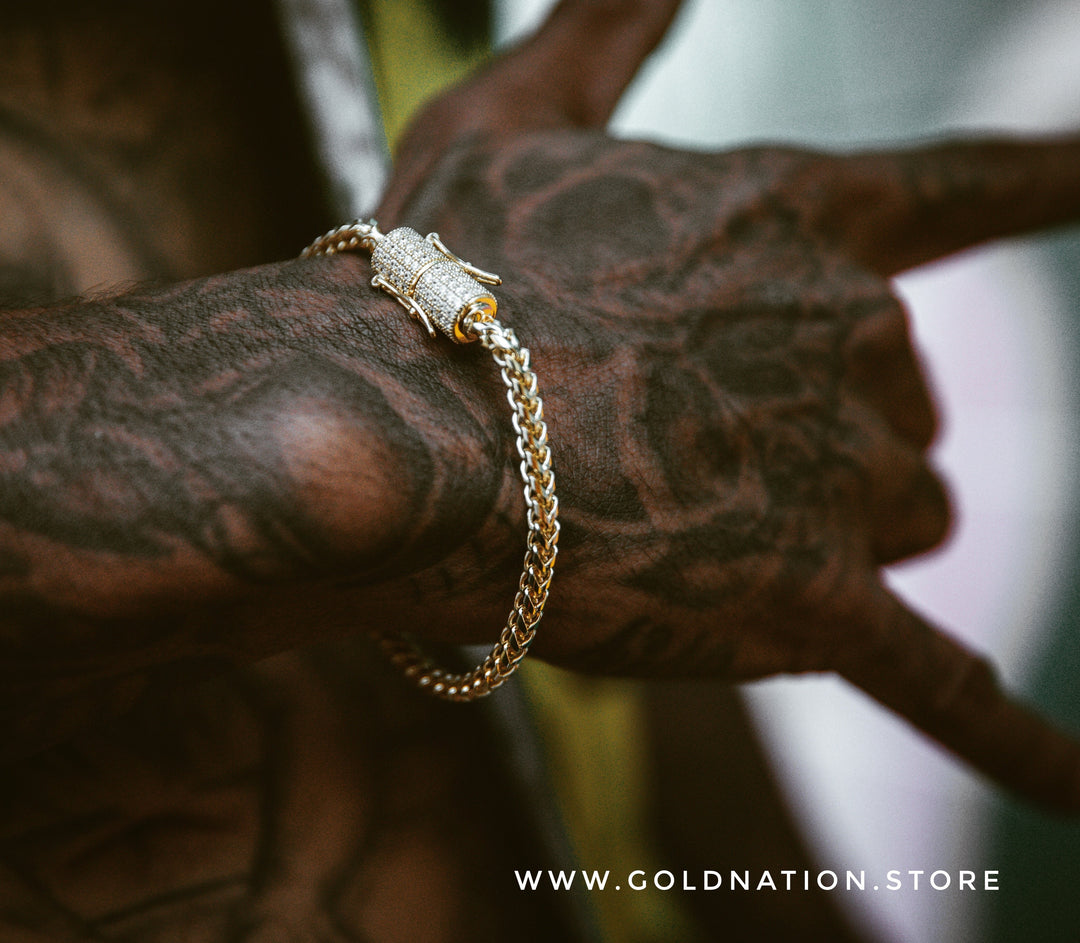 4mm Franco Bracelet (Diamond Lock) - Gold Nation Store