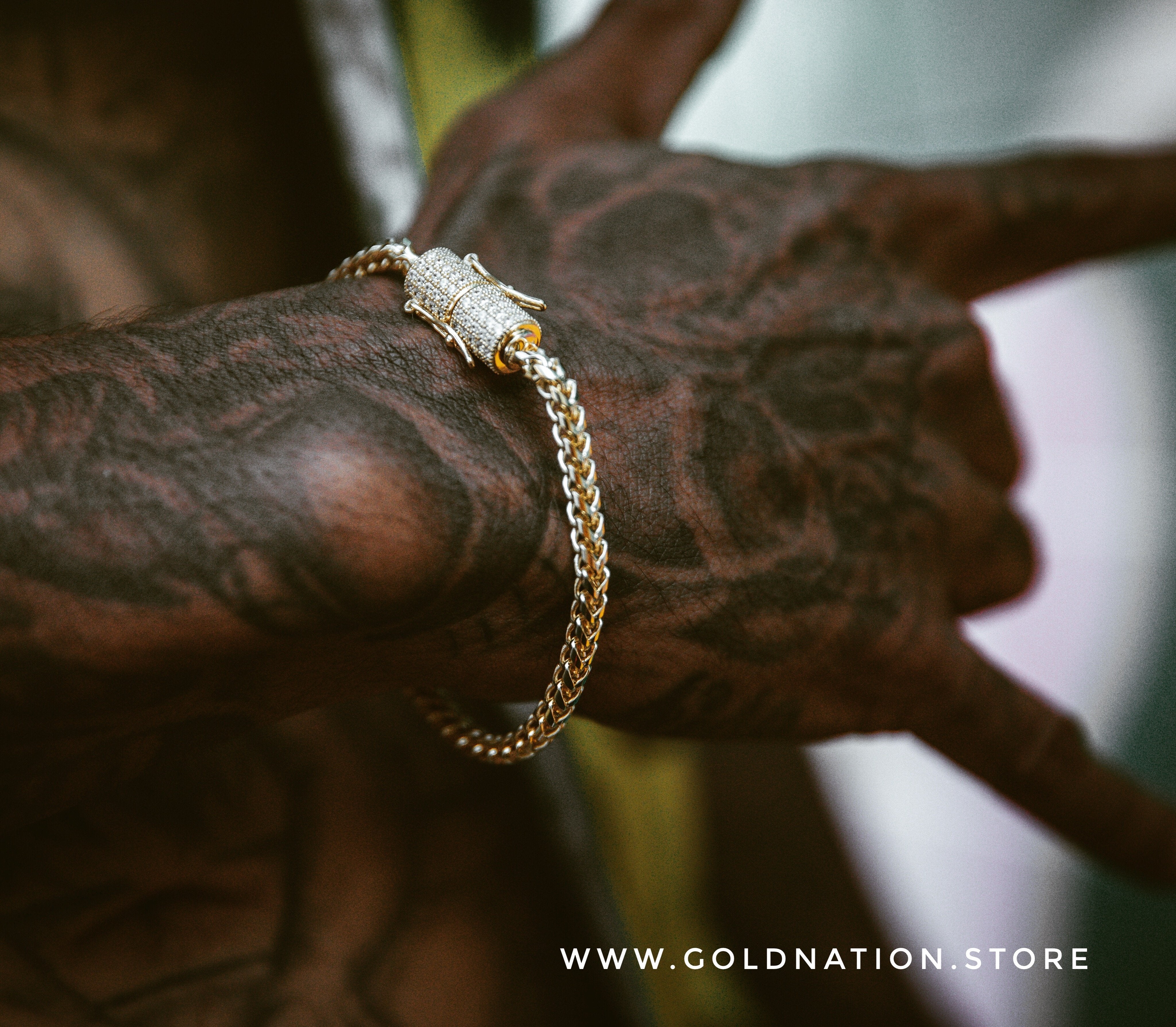 4mm Franco Bracelet (Diamond Lock) - Gold Nation Store