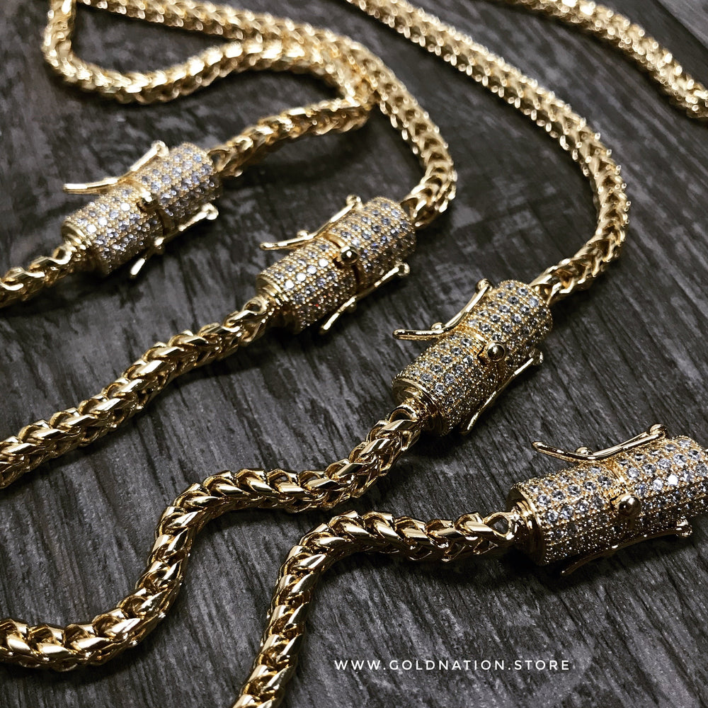 4mm Franco Bracelet (Diamond Lock) - Gold Nation Store
