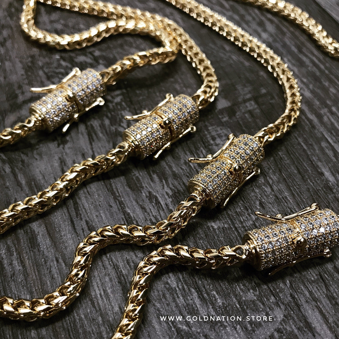 4mm Franco Bracelet (Diamond Lock) - Gold Nation Store