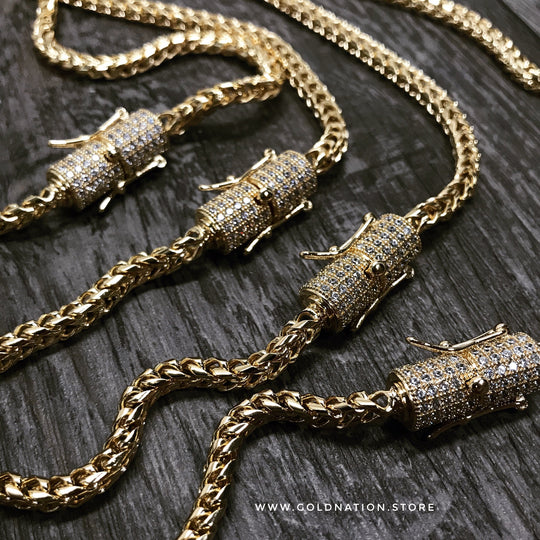 4mm Franco Bracelet (Diamond Lock) - Gold Nation Store