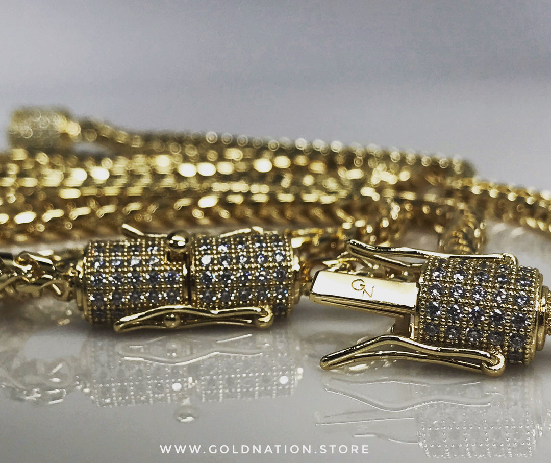 4mm Franco Bracelet (Diamond Lock) - Gold Nation Store