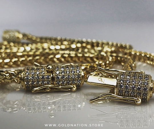 4mm Franco Bracelet (Diamond Lock) - Gold Nation Store