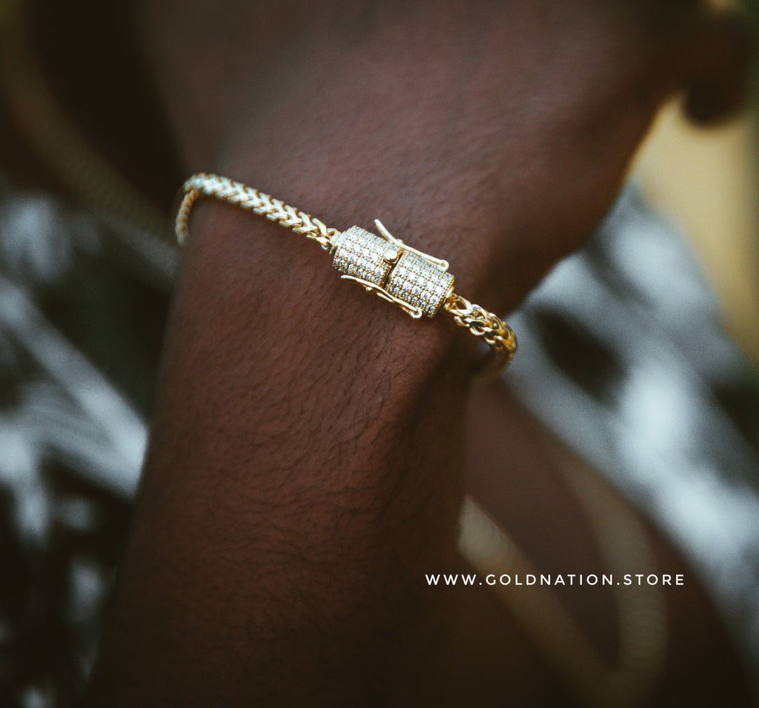 4mm Franco Bracelet (Diamond Lock) - Gold Nation Store
