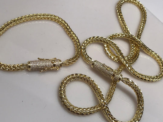 4mm Franco Bracelet (Diamond Lock) - Gold Nation Store