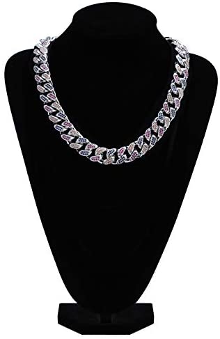 14mm - 18mm Frosted Miami Rainbow Cuban Chain Necklaces - Gold Nation Store