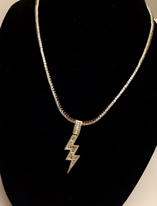 Iced Bolt Pendants - Gold Nation Store