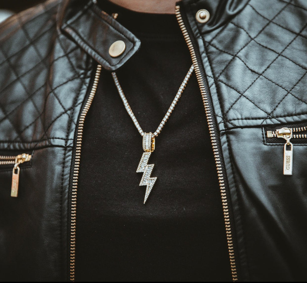 Iced Bolt Pendants - Gold Nation Store