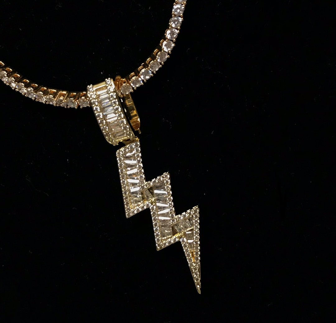 Iced Bolt Pendants - Gold Nation Store