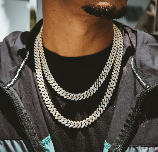 12mm Iced Cuban Chain Necklace Jewelry Sets - Gold Nation Store