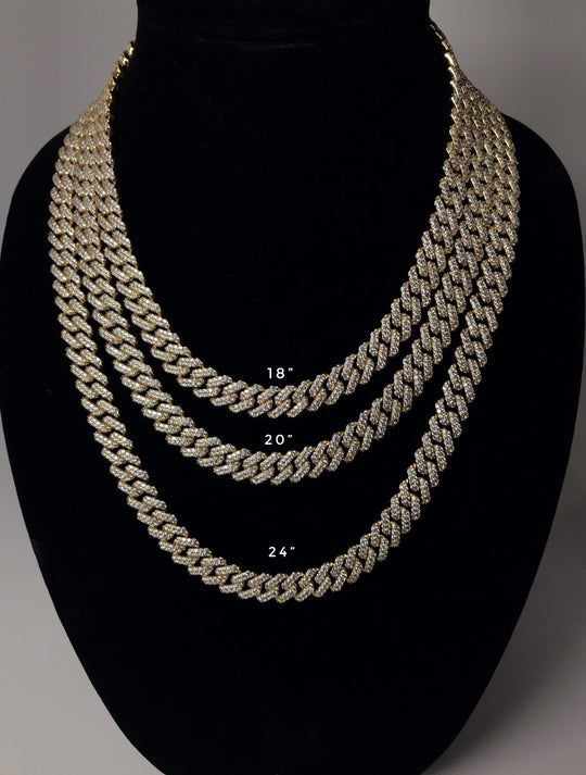 12mm Iced Cuban Chain Necklace Jewelry Sets - Gold Nation Store